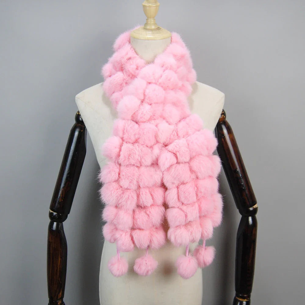 real rabbit fur scarf