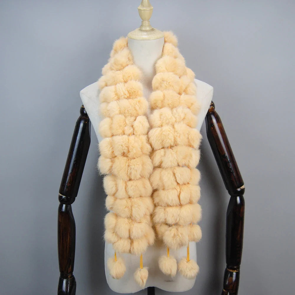 real rabbit fur scarf