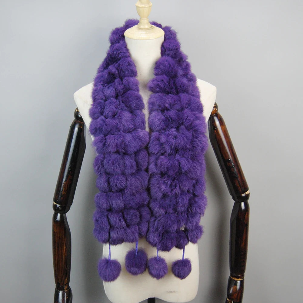 real rabbit fur scarf