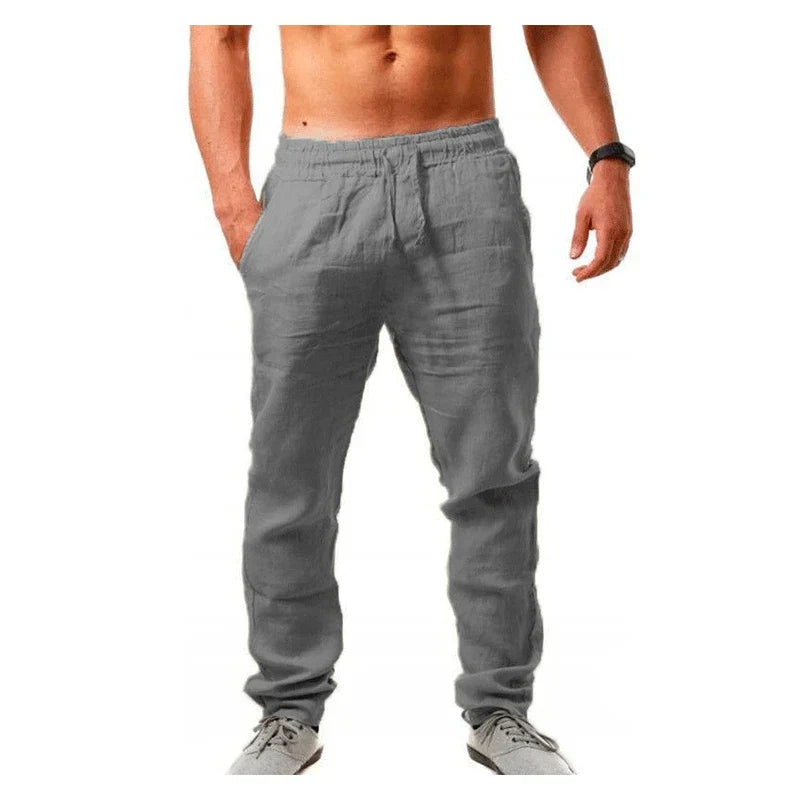 Men Trousers Cotton Linen