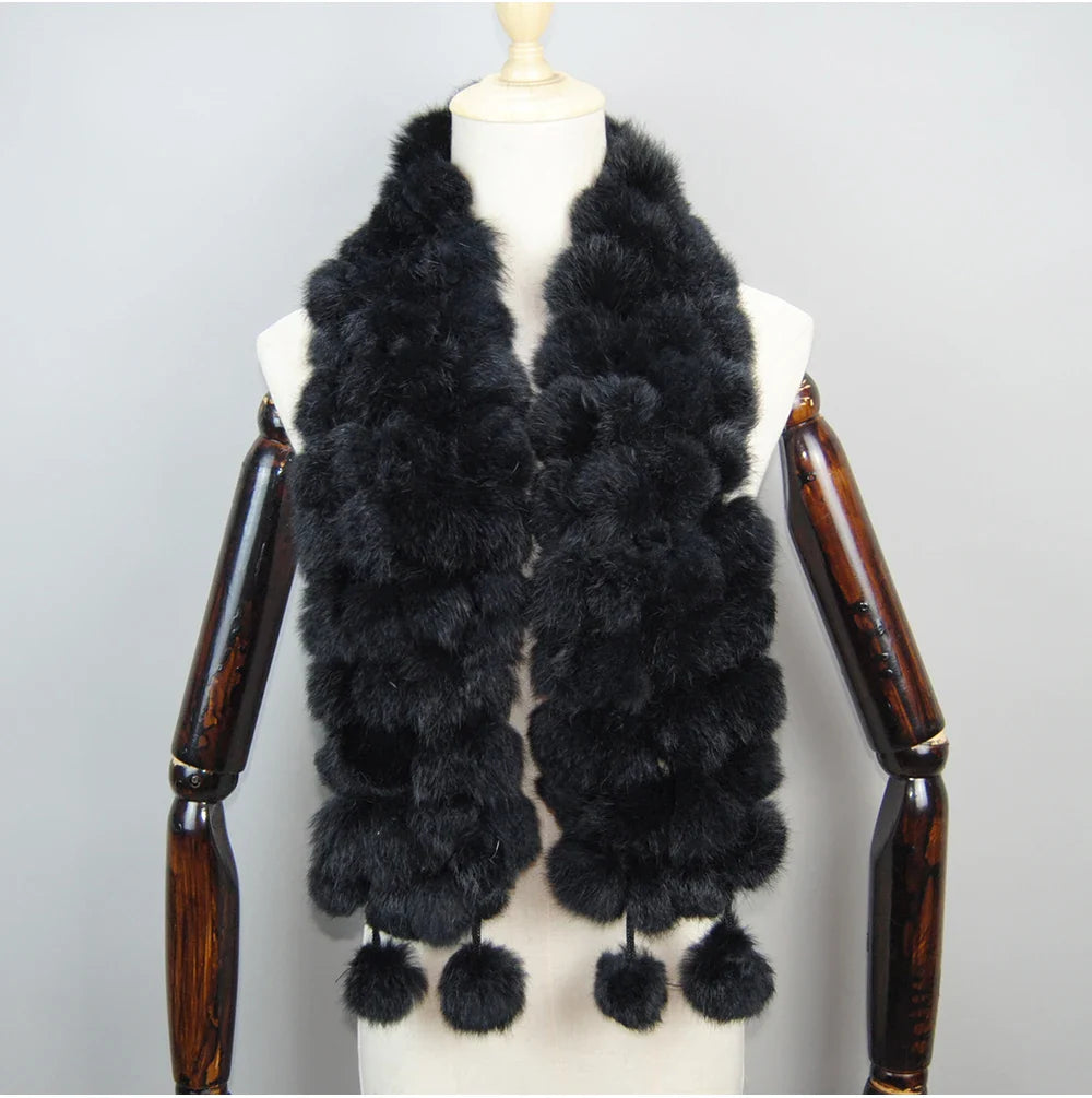 real rabbit fur scarf