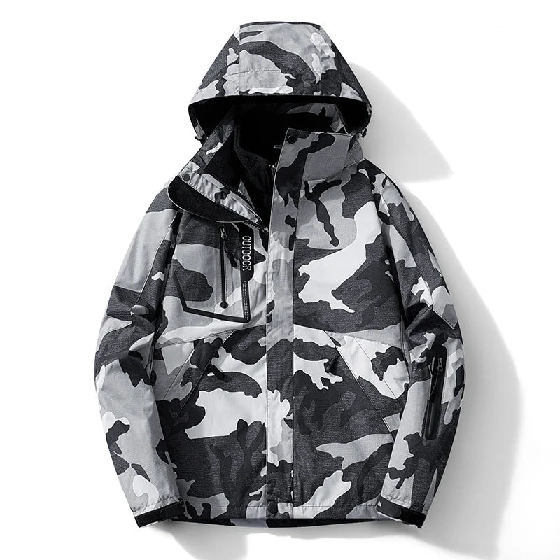 Winter Jacket for Men – 2-in-1 Fleece & Shell, Waterproof, Ideal for Hiking, Camping, Skiing