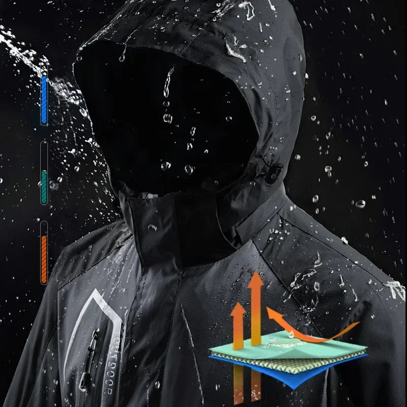 Winter Jacket for Men – 2-in-1 Fleece & Shell, Waterproof, Ideal for Hiking, Camping, Skiing