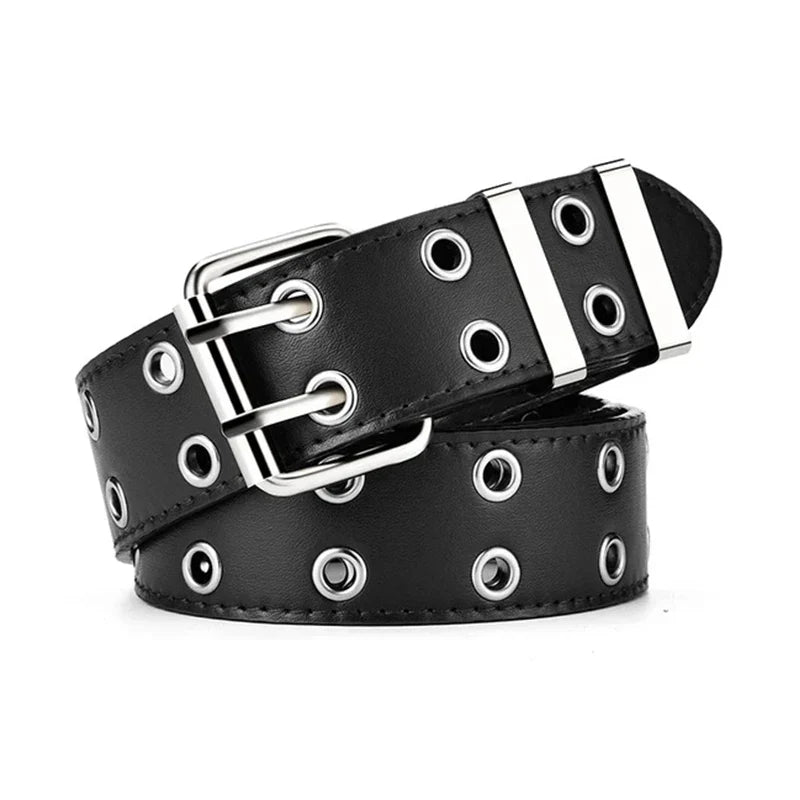Hip Hop Belt – Double Hole Y2K Punk Belt, Unisex, Punch-Free & Adjustable