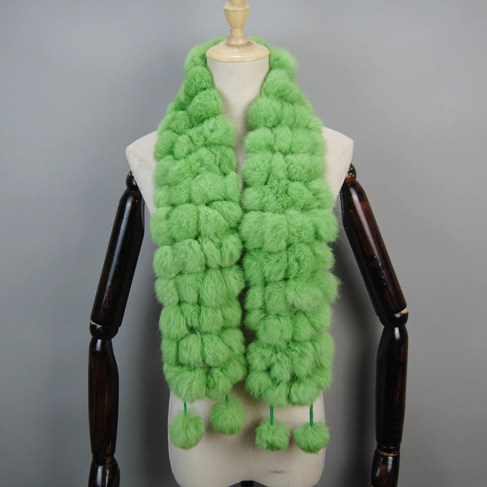 real rabbit fur scarf
