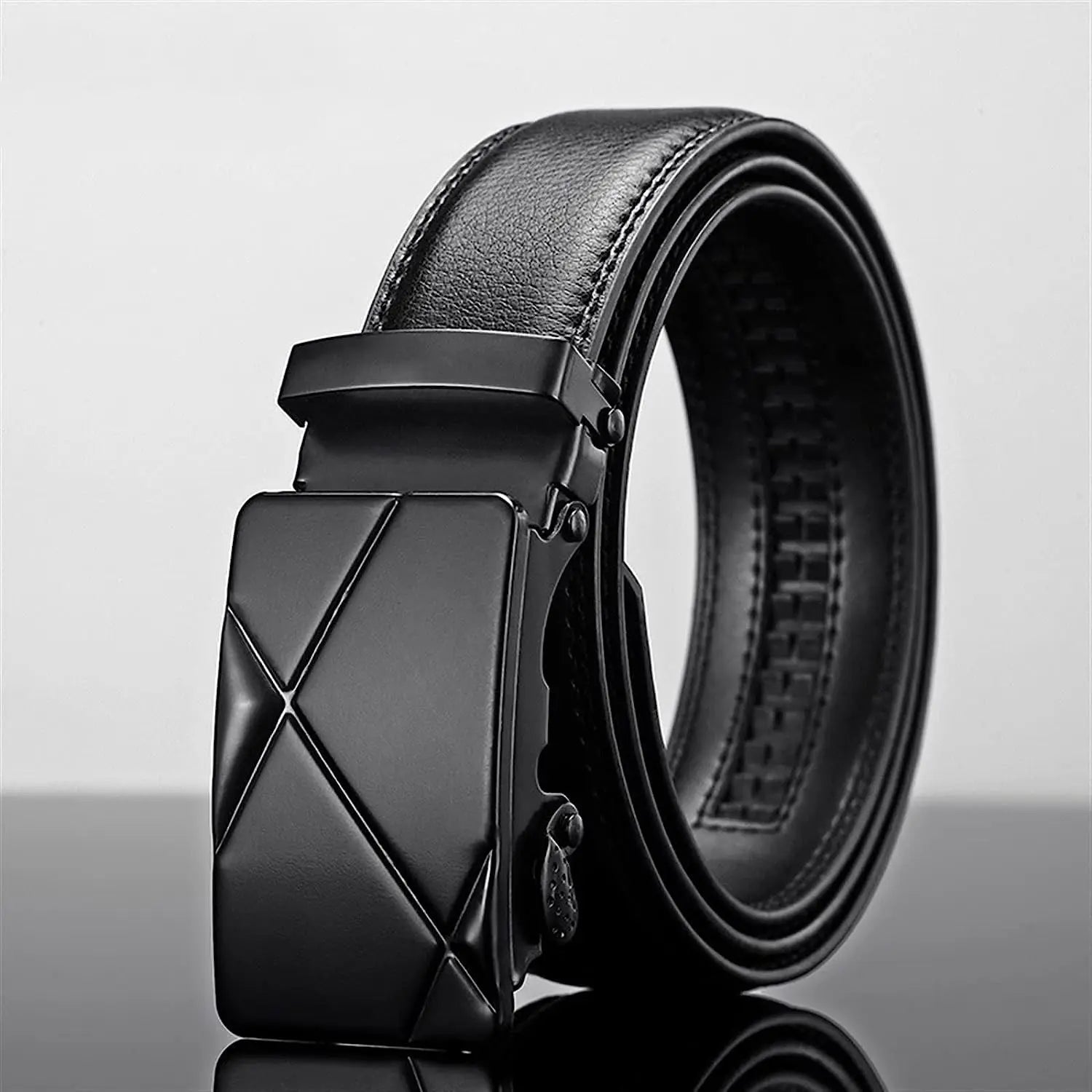 Fashion Business Belt for Men – Luxury PU Leather with Auto Buckle