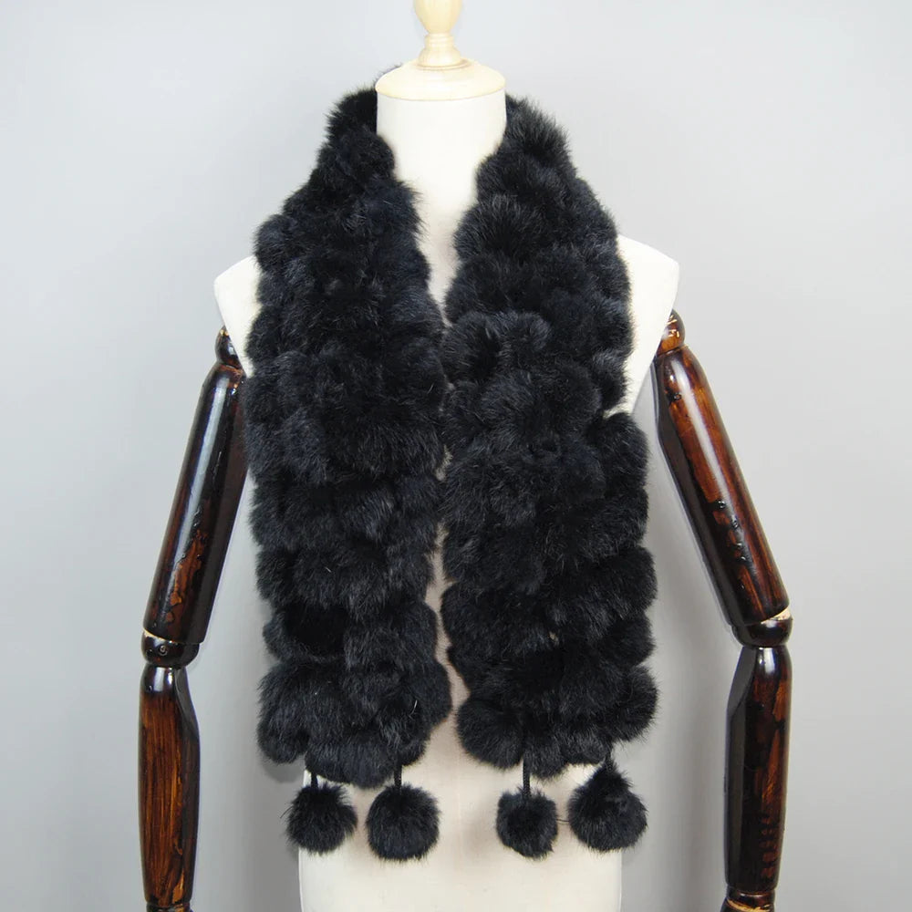 real rabbit fur scarf