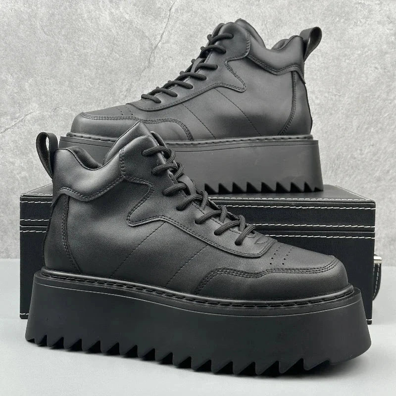High Top Sneakers – 2025 Men’s Leather Running Shoes, Comfortable & Breathable Design