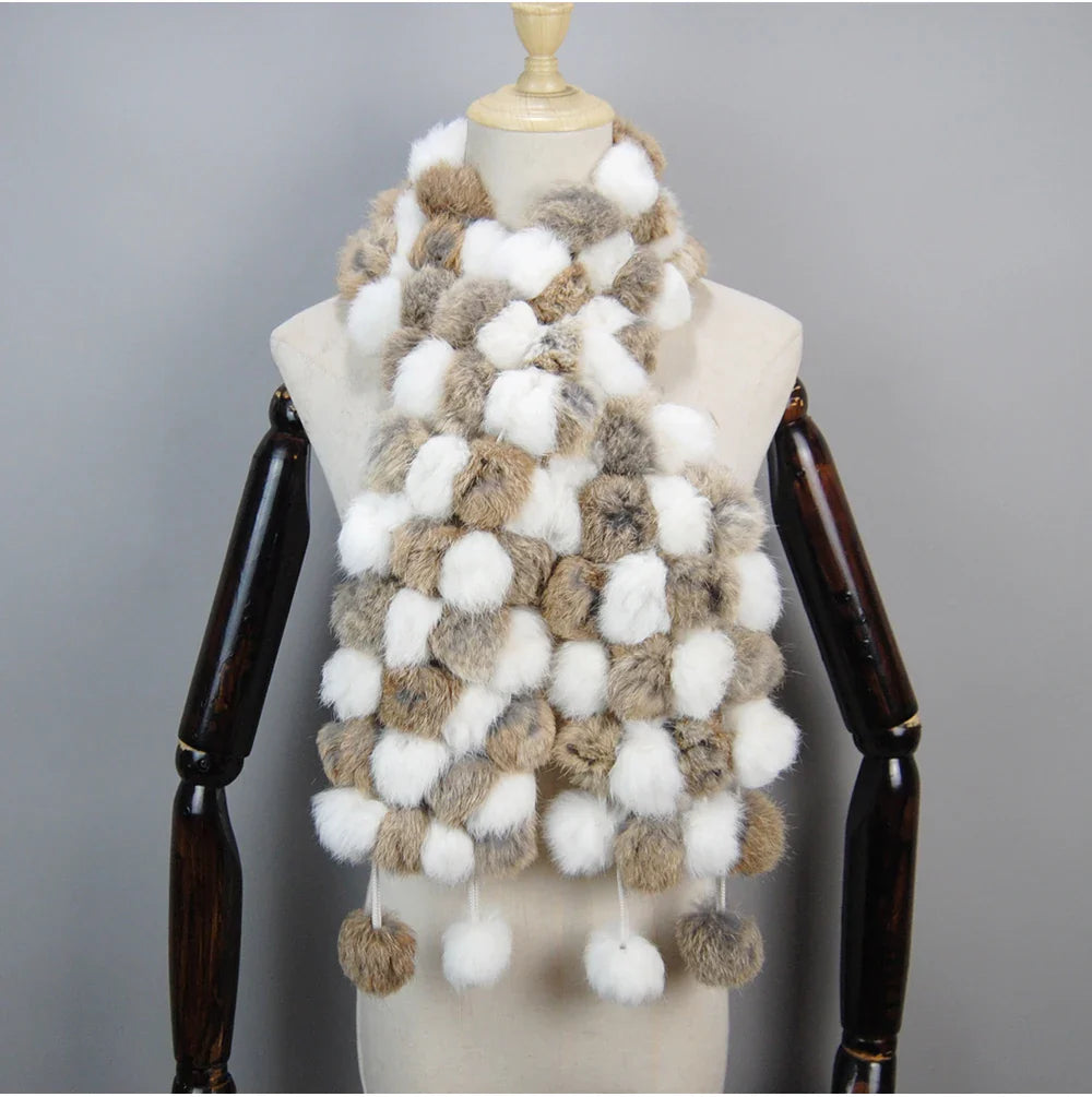 real rabbit fur scarf