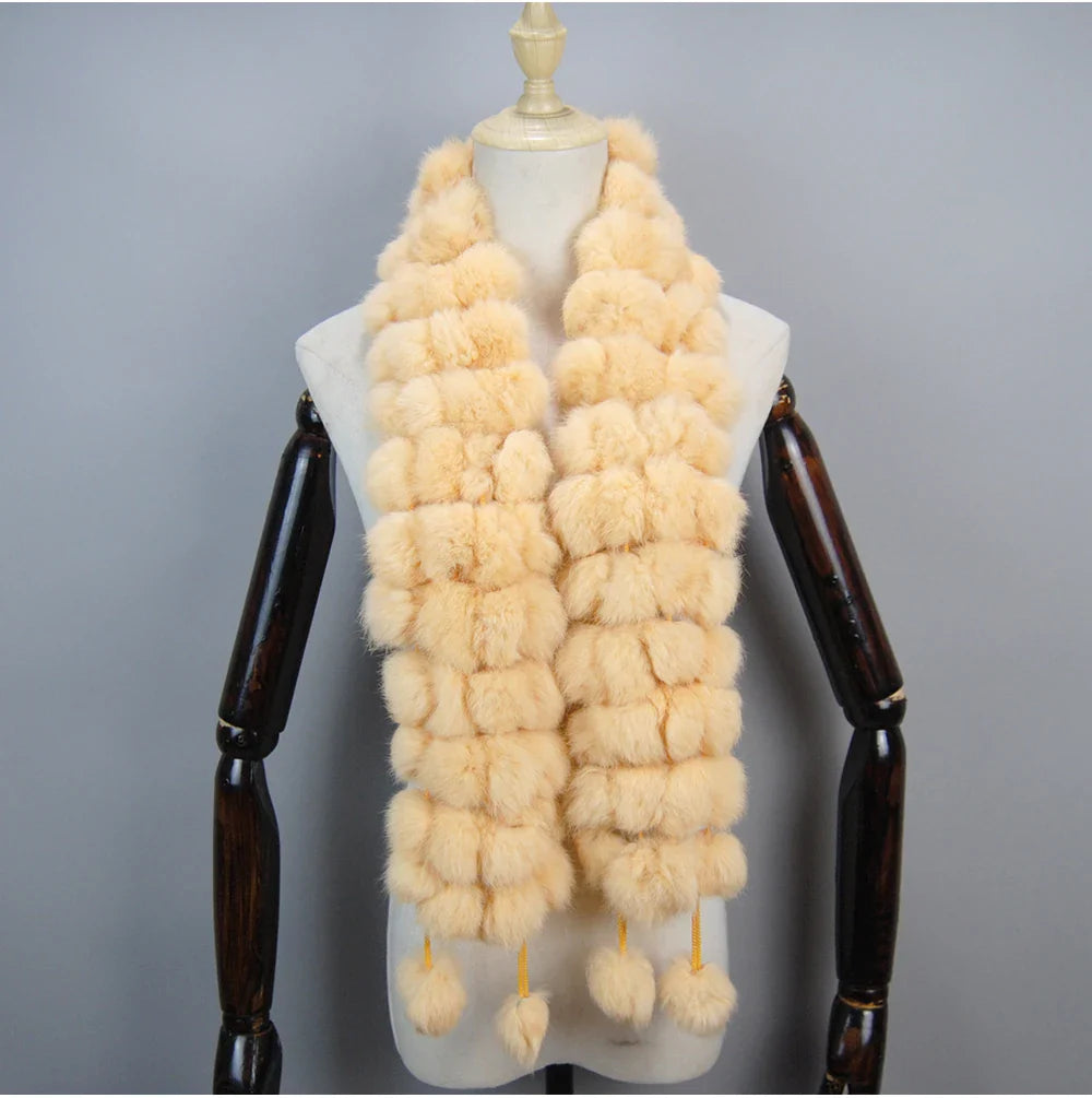 real rabbit fur scarf