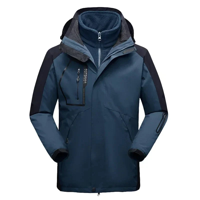 Winter Jacket for Men – 2-in-1 Fleece & Shell, Waterproof, Ideal for Hiking, Camping, Skiing