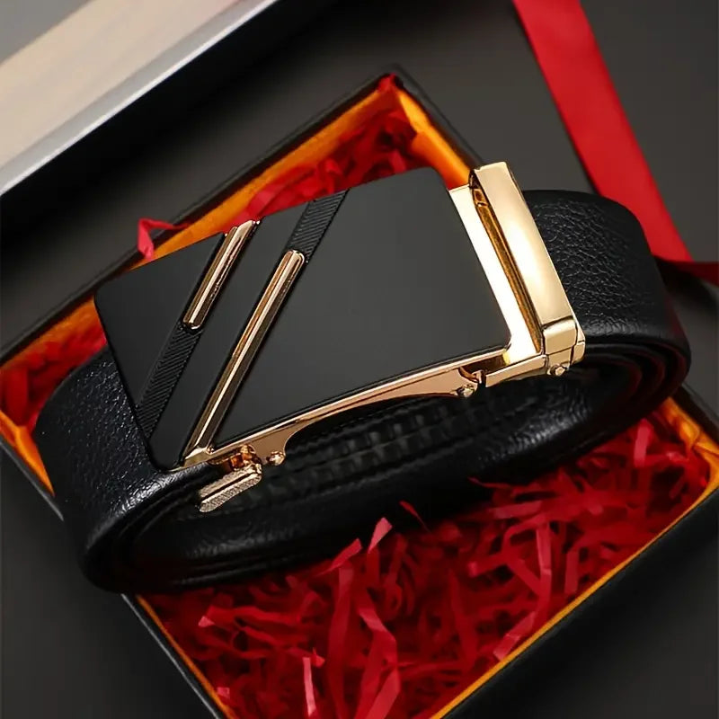 Men Belt – Fashion Leather Waist Belt with Luxury Design & Automatic Buckle
