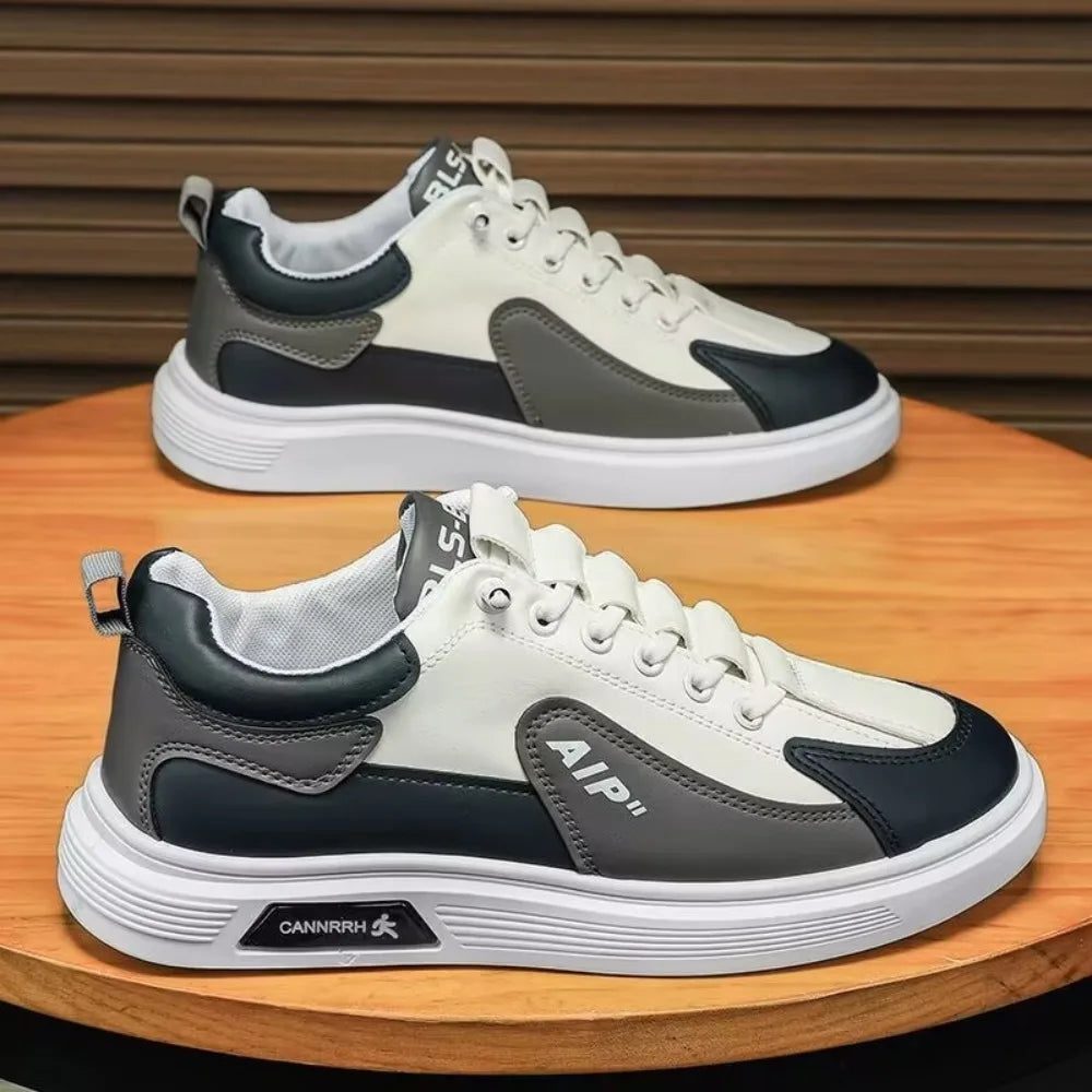 Low Top Sneakers – 2025 Men’s Fashion Leather Shoes, One-Foot Slip-On, Sport & Casual