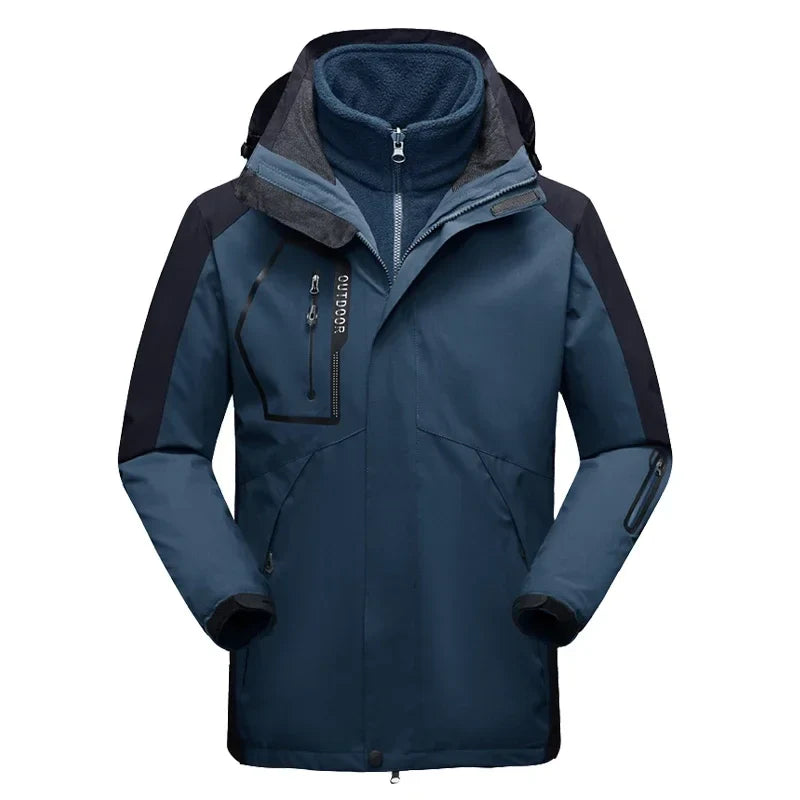 Winter Jacket for Men – 2-in-1 Fleece & Shell, Waterproof, Ideal for Hiking, Camping, Skiing