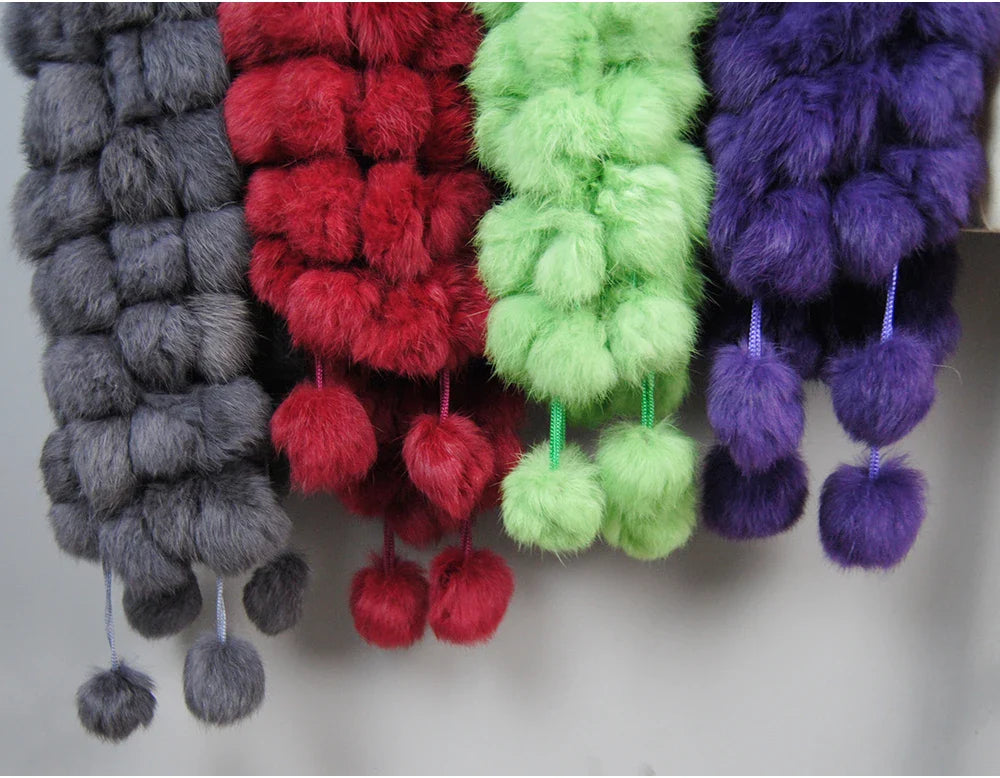 real rabbit fur scarf