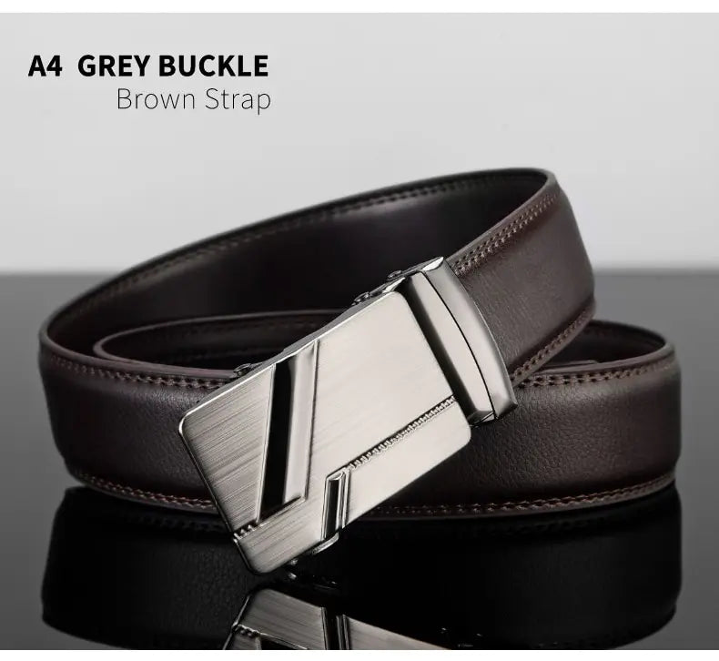 Fashion Business Belt for Men – Luxury PU Leather with Auto Buckle