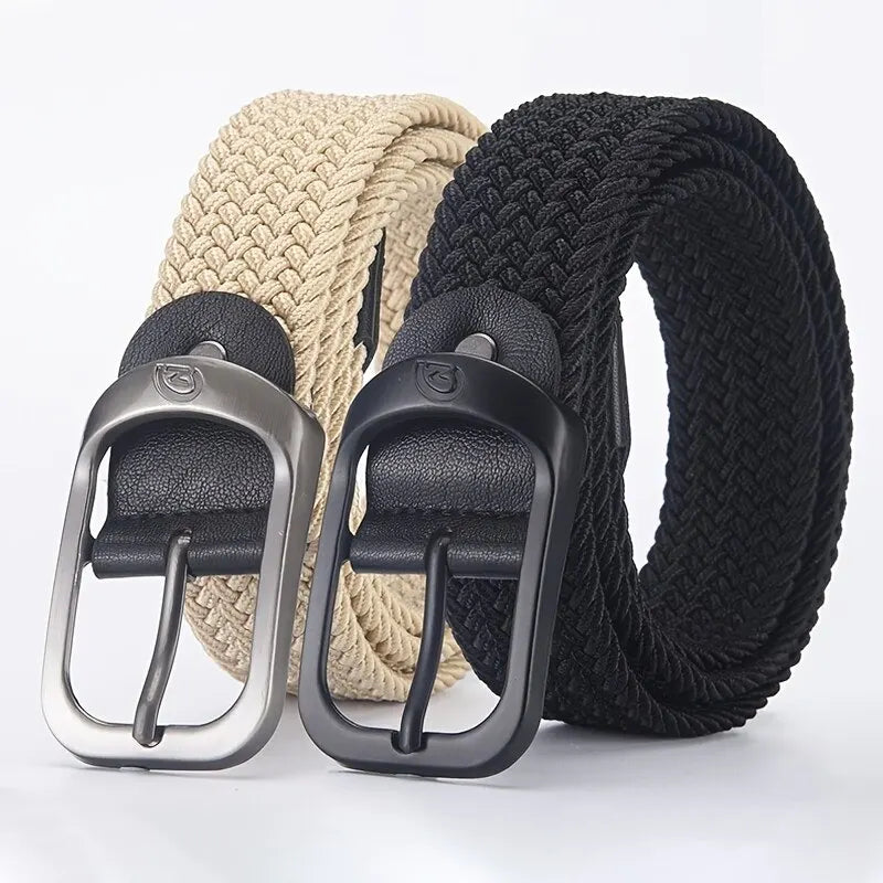 Punch-Free Belt – Elastic Woven Design for Men & Women, Outdoor & Work-Ready, Casual Style
