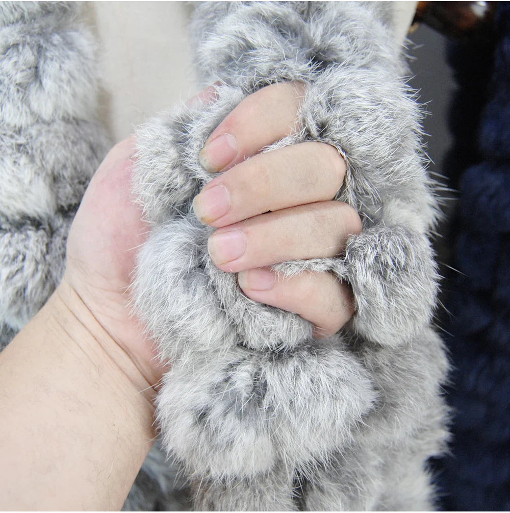 real rabbit fur scarf