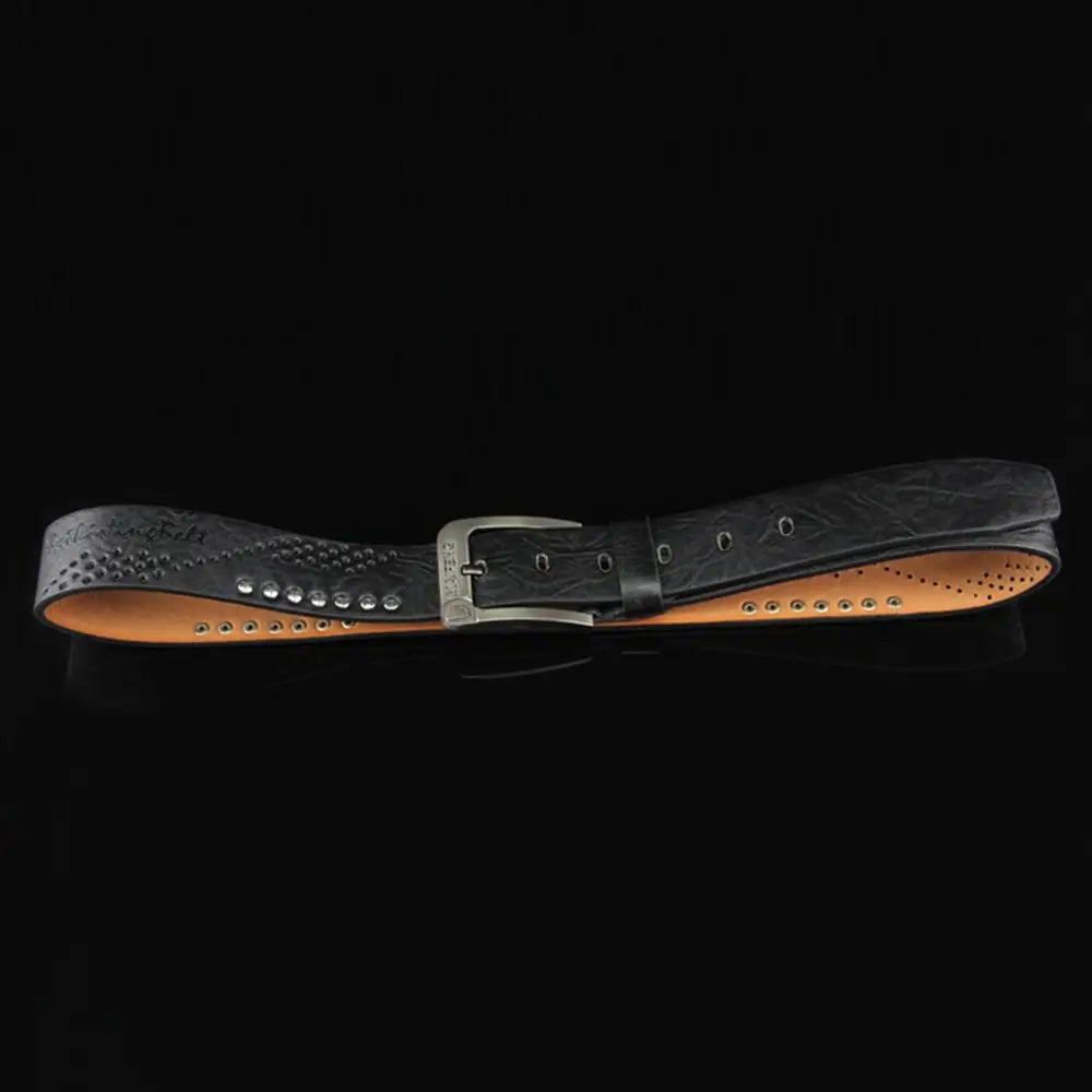 Vintage Leather Men Belt – Luxury Alloy Buckle, High-Quality Business Waistband