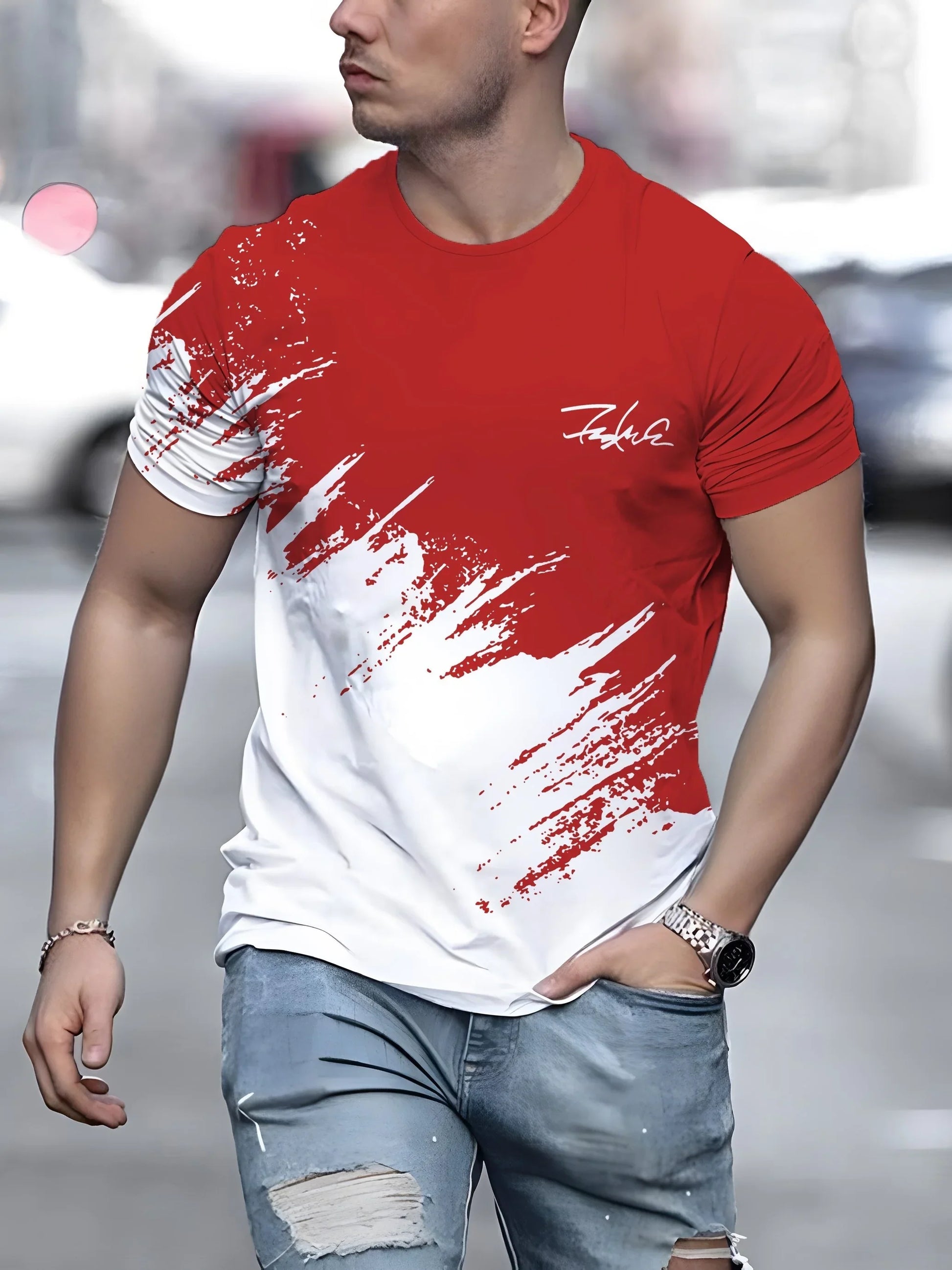 Short Sleeve Crew Neck Men T Shirt Outdoor Pullover For Men Streetwear