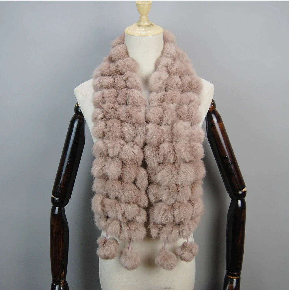 real rabbit fur scarf