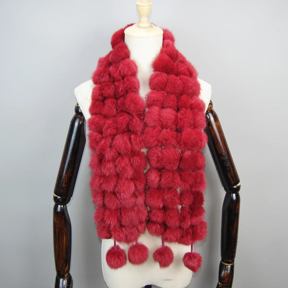 real rabbit fur scarf
