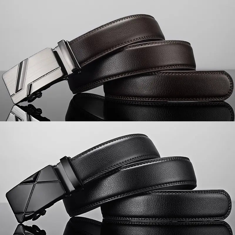 Fashion Business Belt for Men – Luxury PU Leather with Auto Buckle