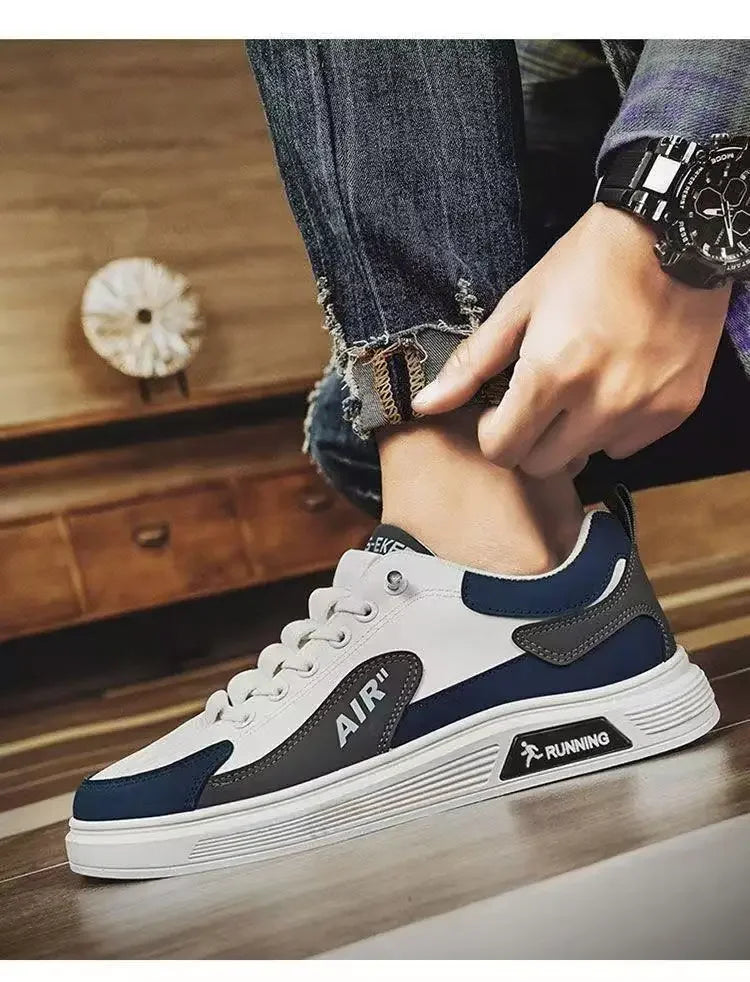 Low Top Sneakers – 2025 Men’s Fashion Leather Shoes, One-Foot Slip-On, Sport & Casual