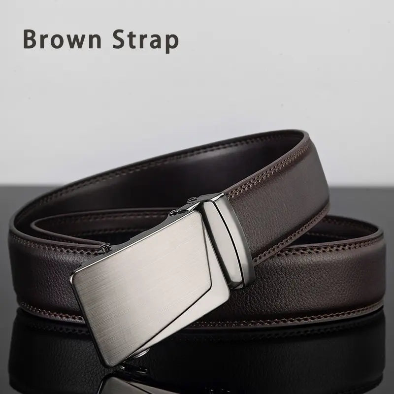 Fashion Business Belt for Men – Luxury PU Leather with Auto Buckle
