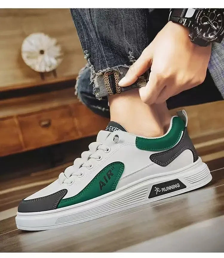 Low Top Sneakers – 2025 Men’s Fashion Leather Shoes, One-Foot Slip-On, Sport & Casual