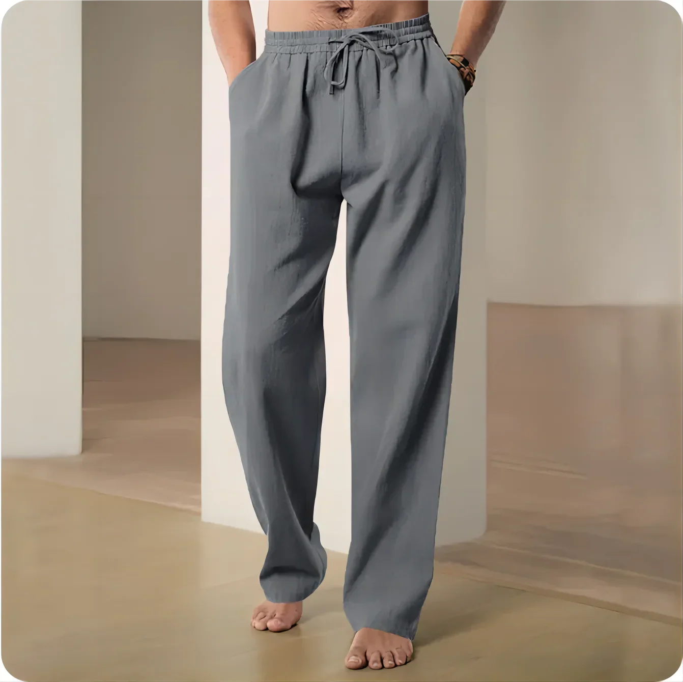 Men Trousers Cotton Linen
