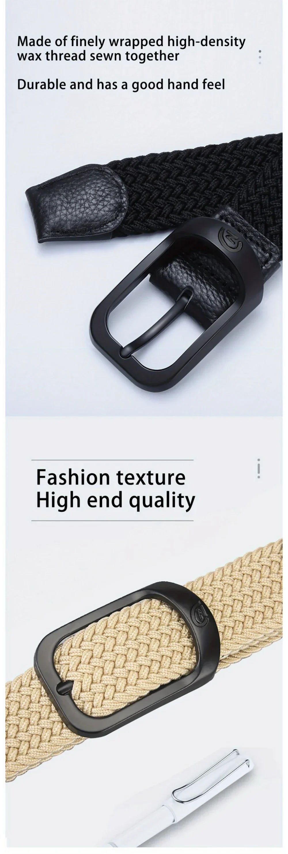 Punch-Free Belt – Elastic Woven Design for Men & Women, Outdoor & Work-Ready, Casual Style