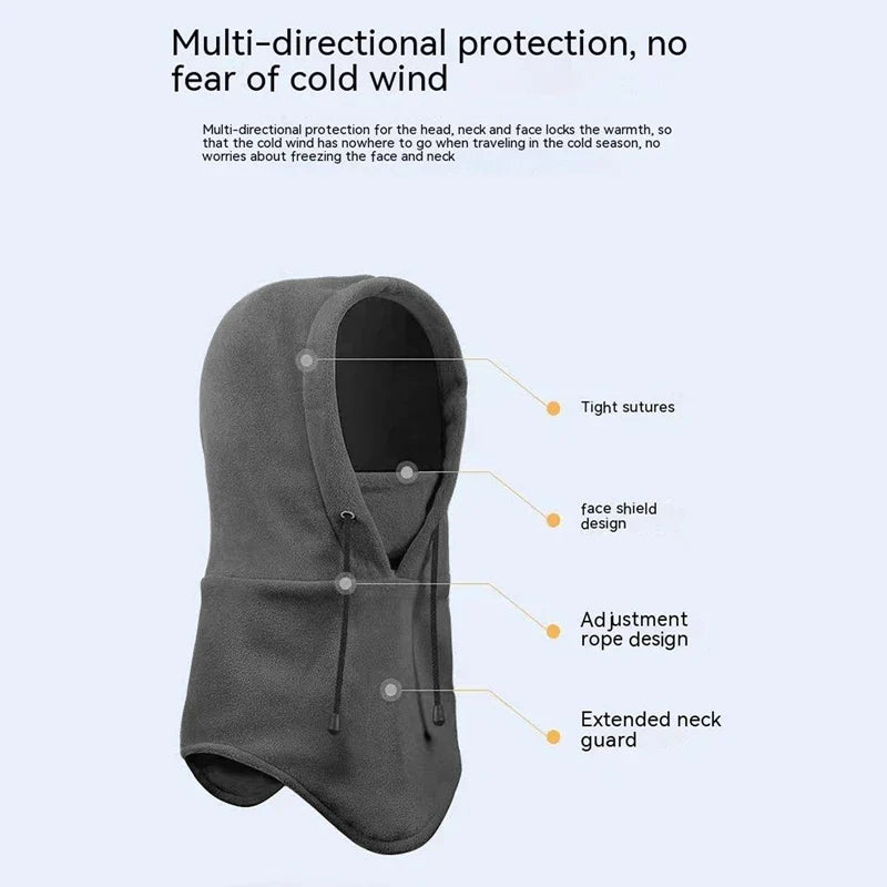 Winter Neck Warmer – Thermal Fleece Balaclava Snood Hat, Face Mask for Outdoor Sports