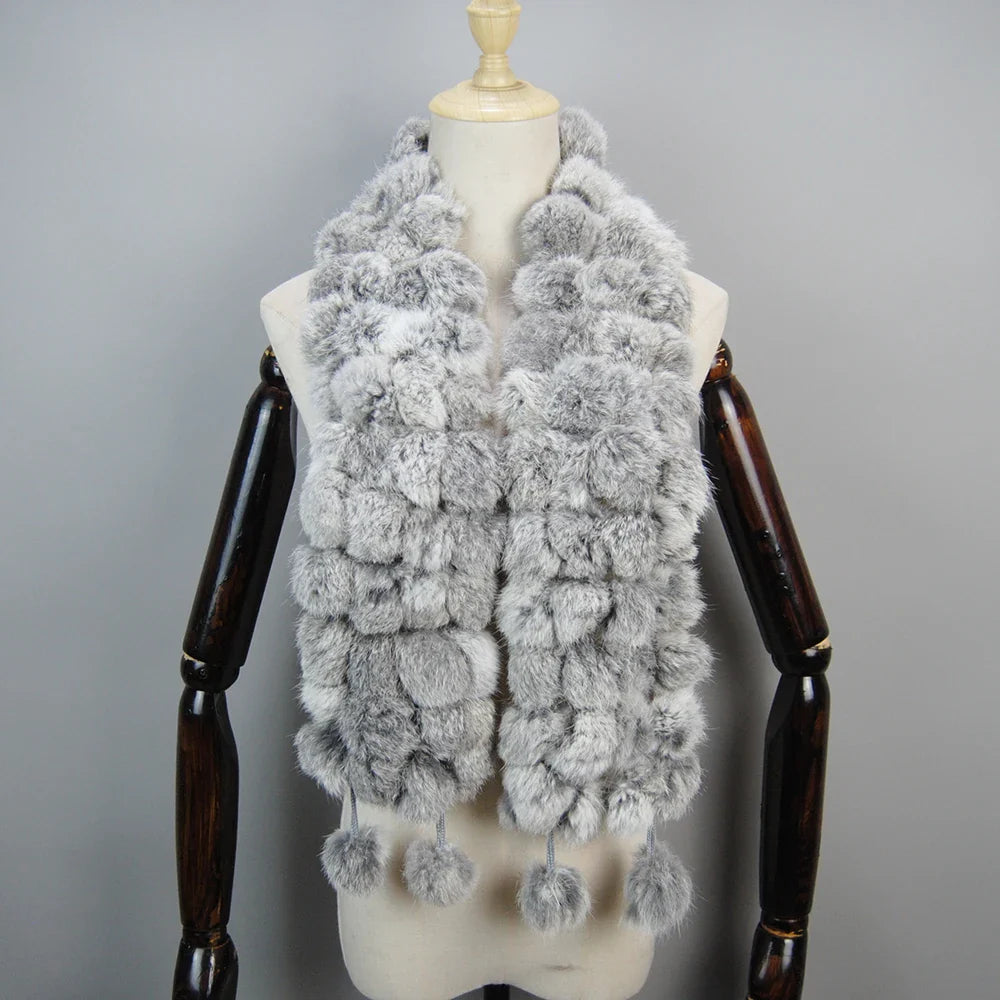 real rabbit fur scarf