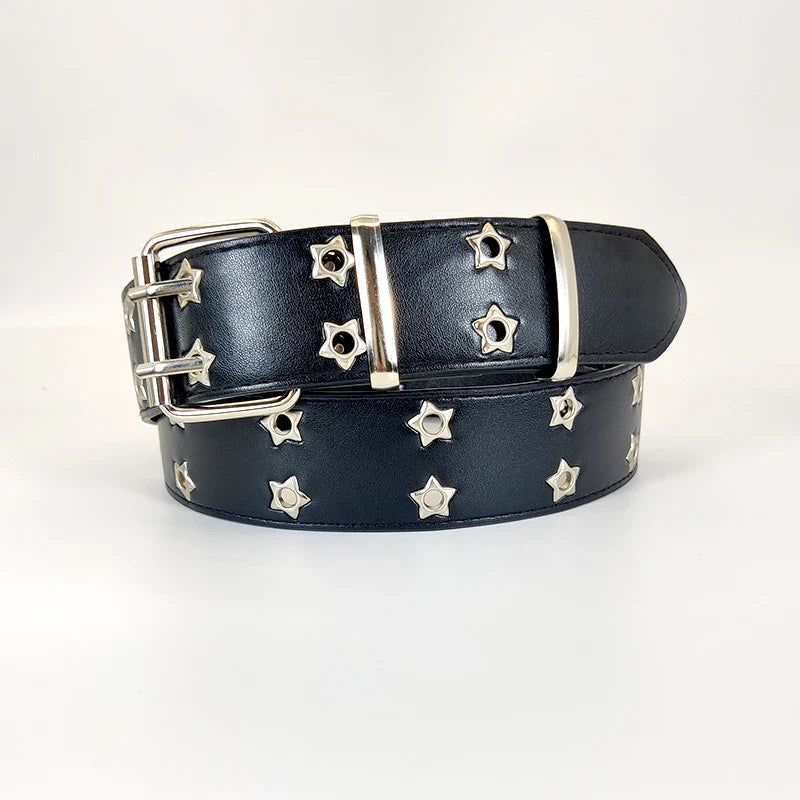 Hip Hop Belt – Double Hole Y2K Punk Belt, Unisex, Punch-Free & Adjustable