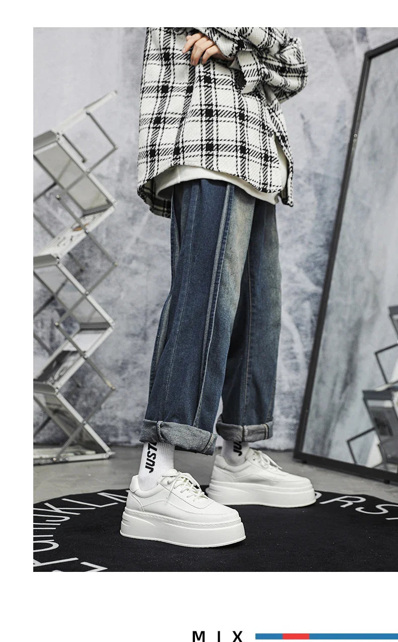 mens platform walking sneakers