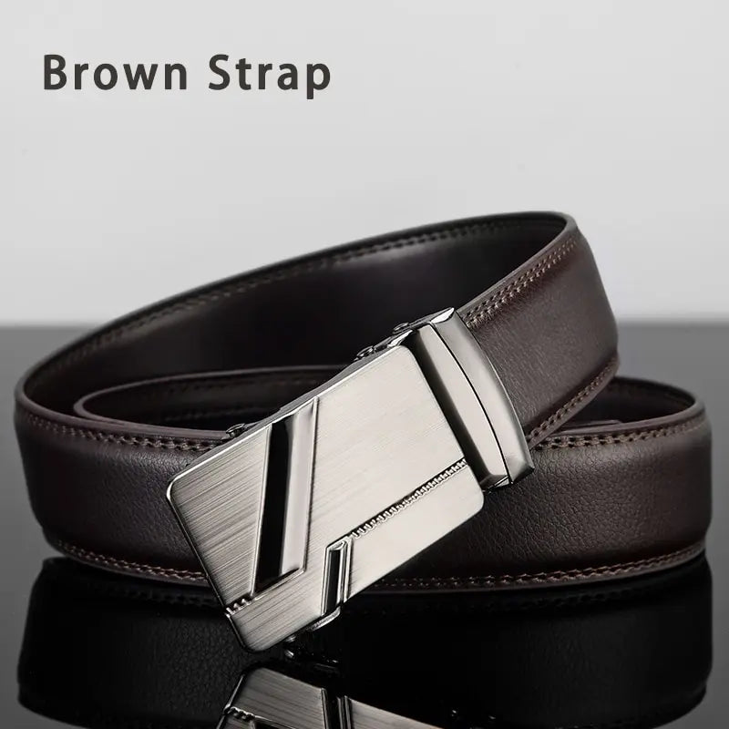 Fashion Business Belt for Men – Luxury PU Leather with Auto Buckle