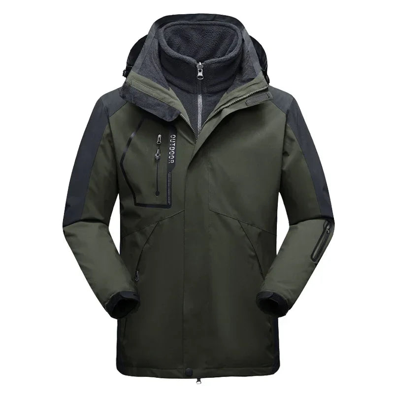 Winter Jacket for Men – 2-in-1 Fleece & Shell, Waterproof, Ideal for Hiking, Camping, Skiing
