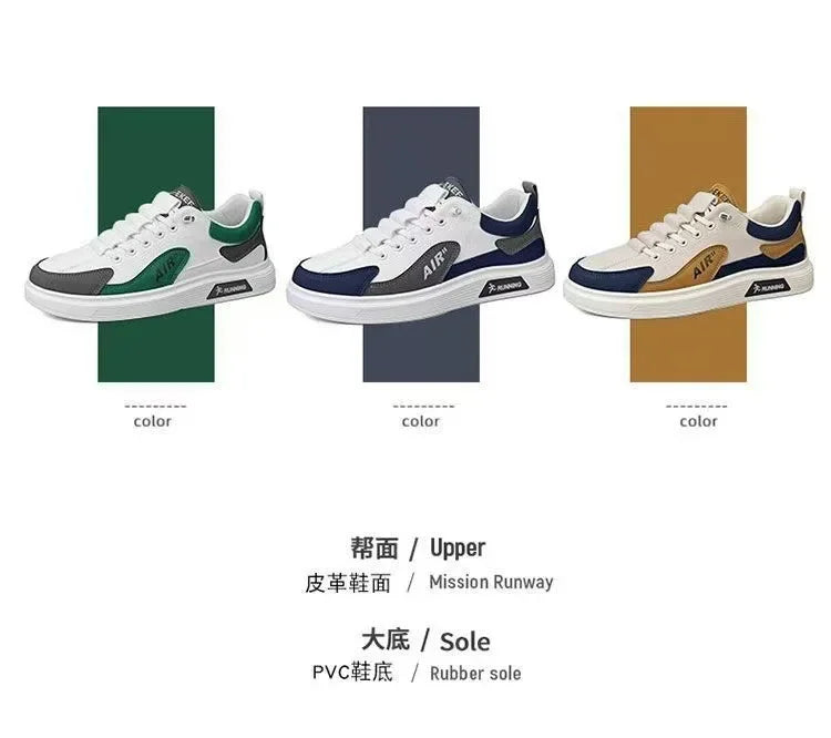 Low Top Sneakers – 2025 Men’s Fashion Leather Shoes, One-Foot Slip-On, Sport & Casual