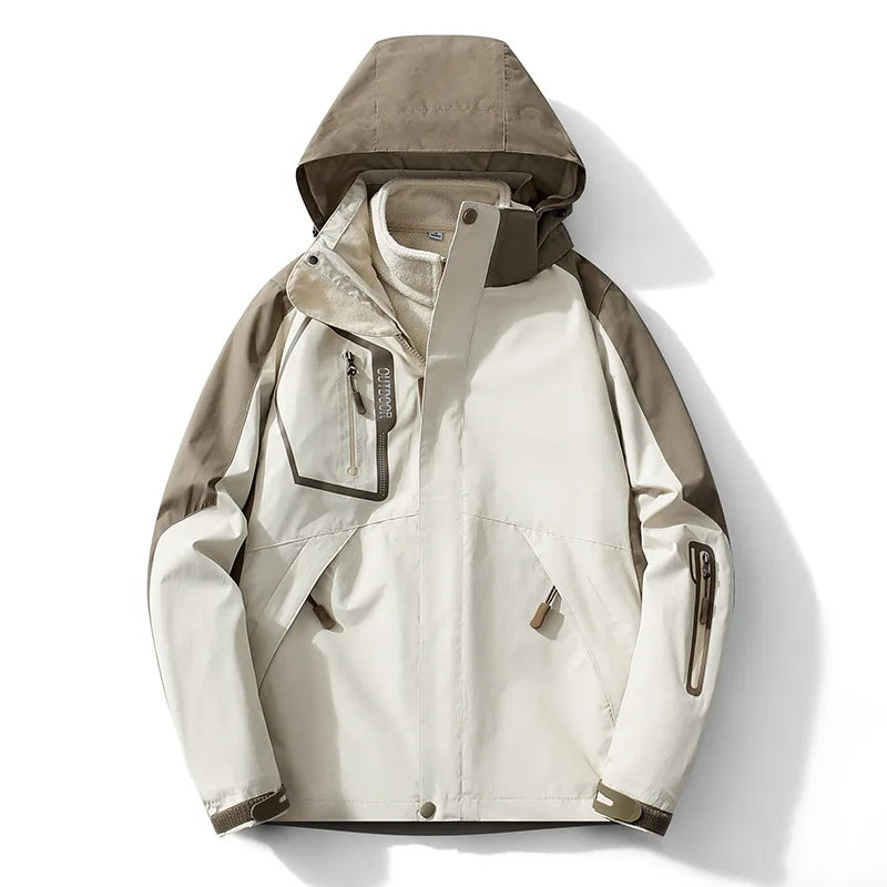 Winter Jacket for Men – 2-in-1 Fleece & Shell, Waterproof, Ideal for Hiking, Camping, Skiing