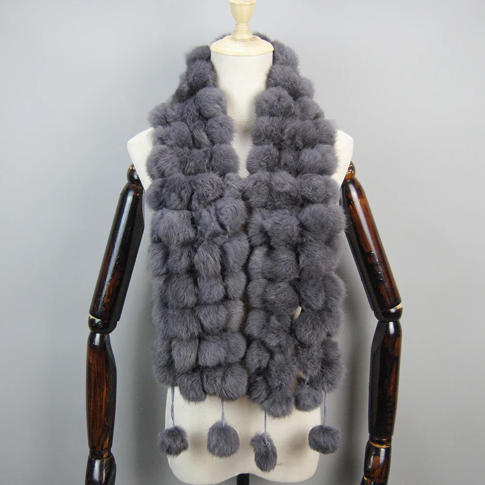 real rabbit fur scarf