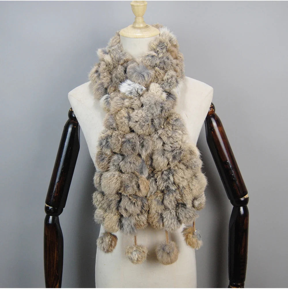real rabbit fur scarf