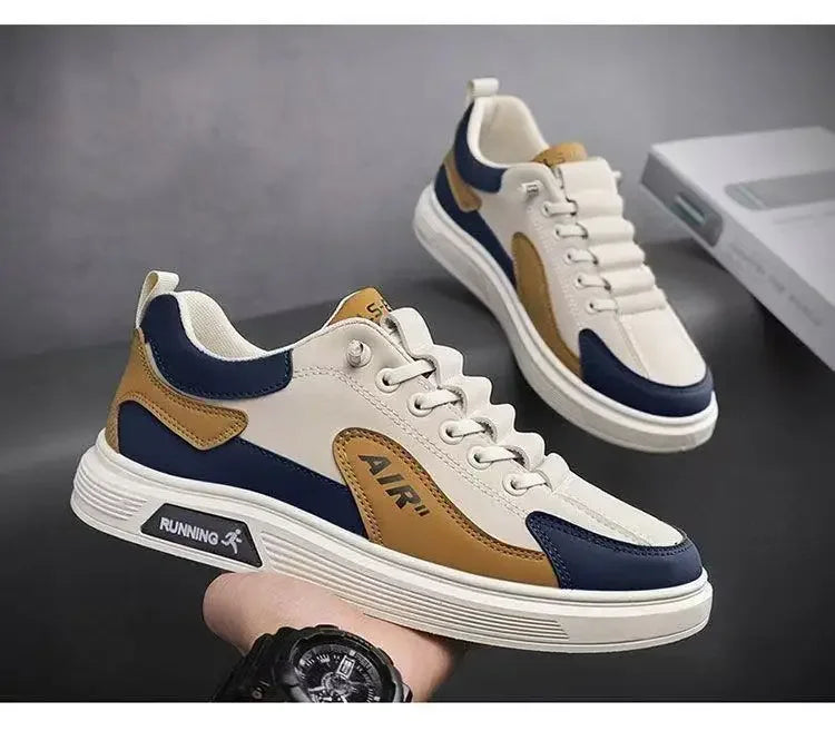 Low Top Sneakers – 2025 Men’s Fashion Leather Shoes, One-Foot Slip-On, Sport & Casual