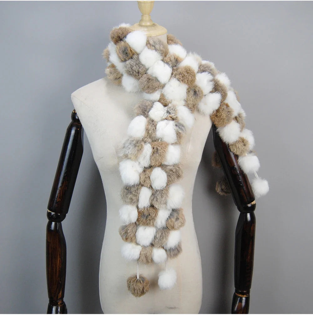 real rabbit fur scarf