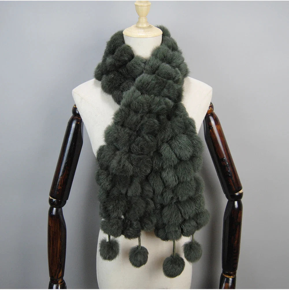 real rabbit fur scarf