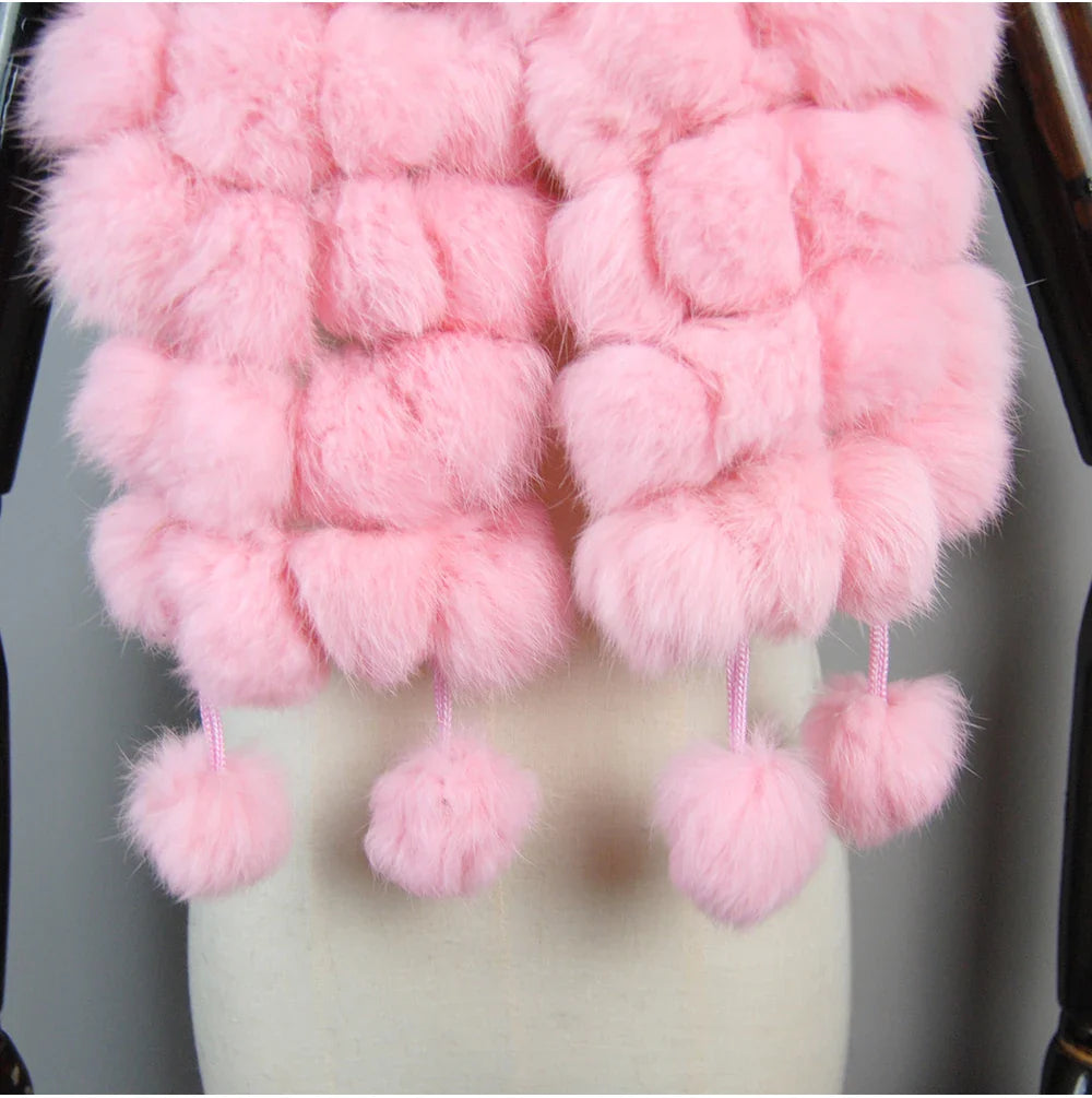 real rabbit fur scarf