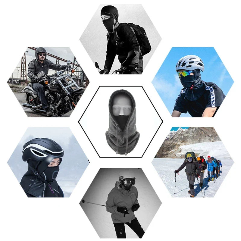 Winter Neck Warmer – Thermal Fleece Balaclava Snood Hat, Face Mask for Outdoor Sports