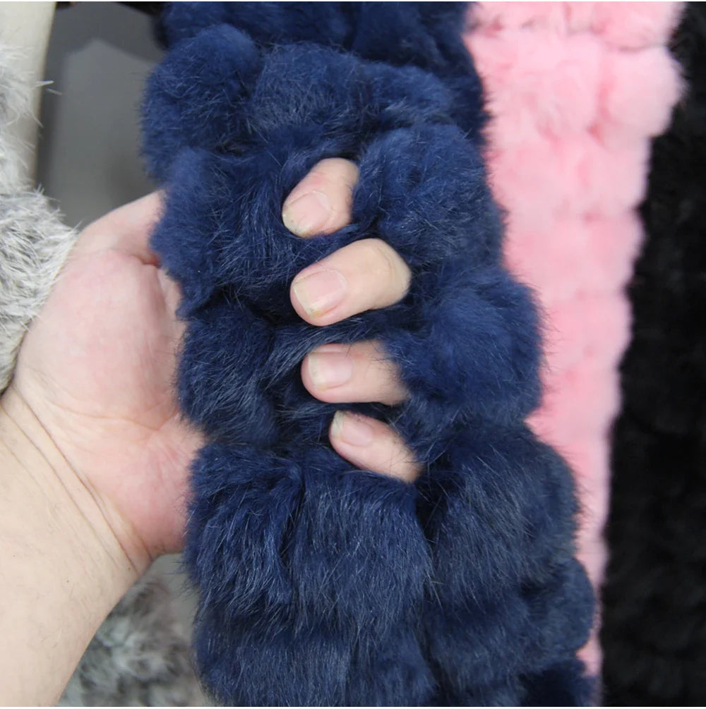 real rabbit fur scarf
