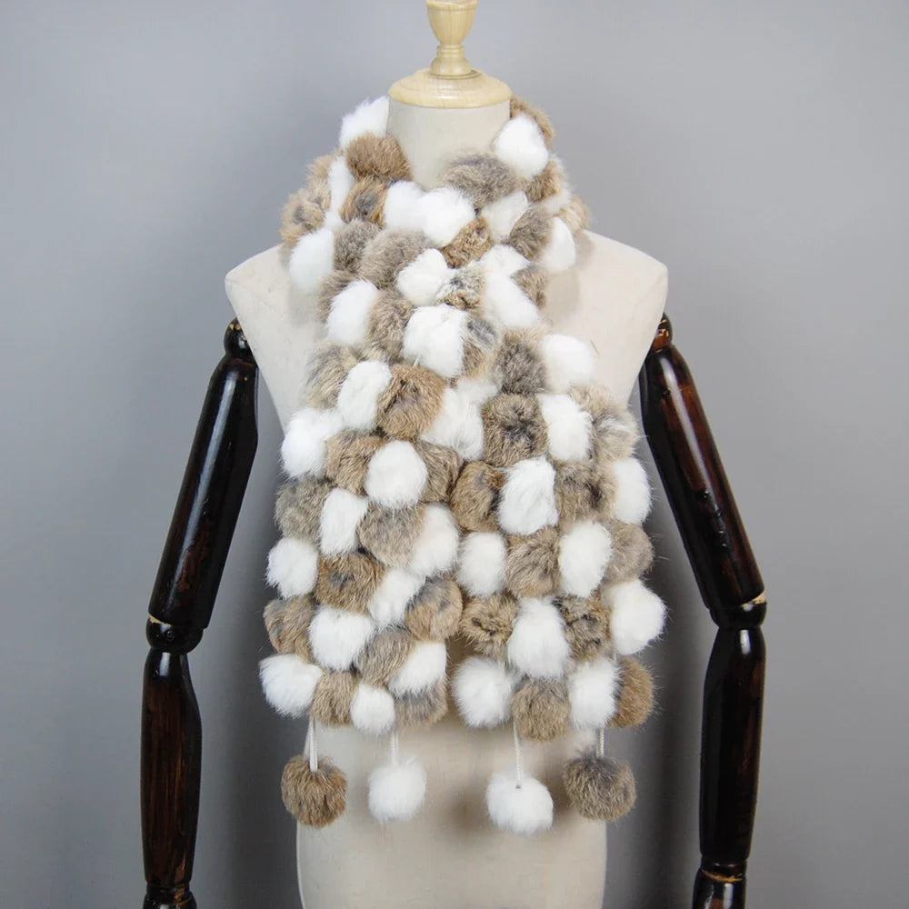 real rabbit fur scarf
