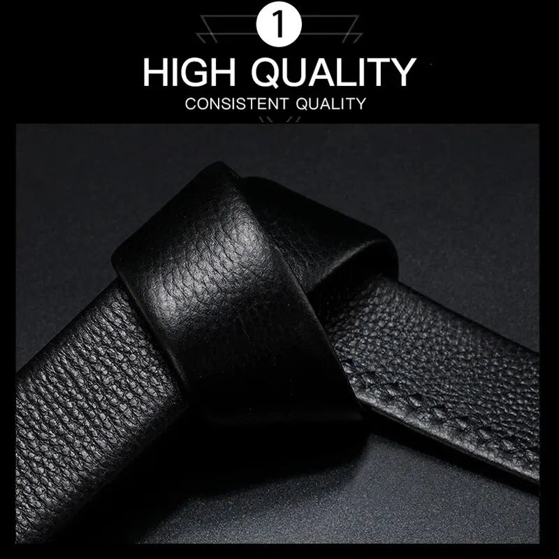 Men Leather Belt – 120cm with Auto Lock Buckle, Durable & Stylish for Business or Work